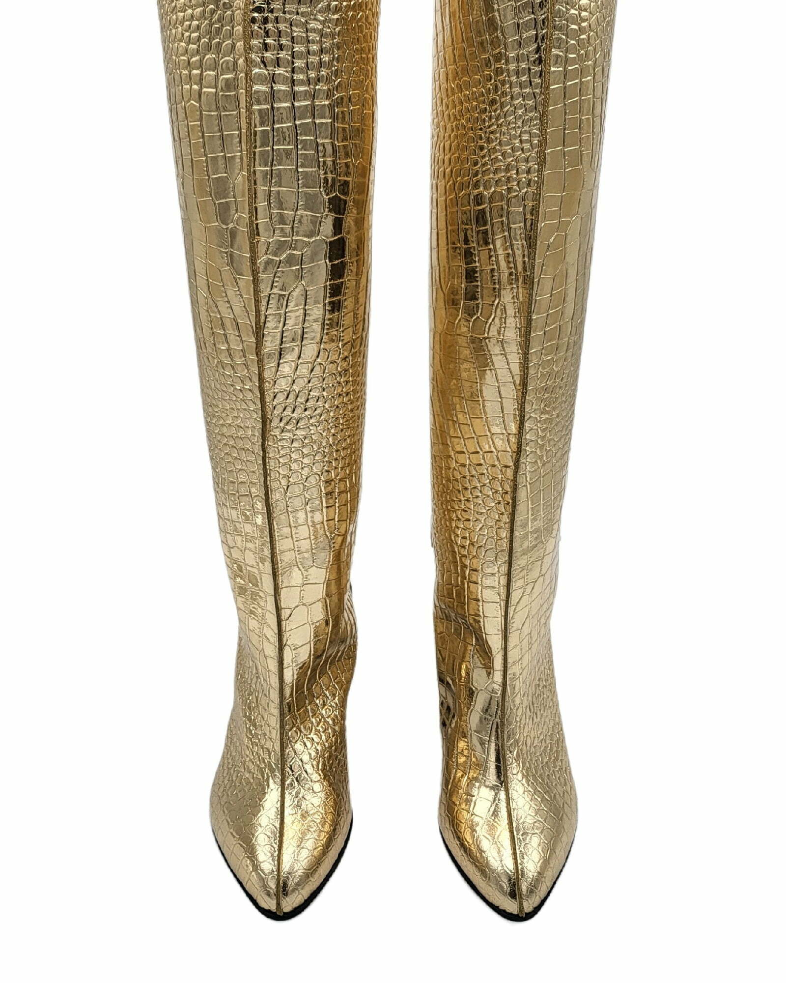 Cizme burlan sub genunchi PF348-1 Gold