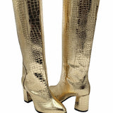 Cizme burlan sub genunchi PF348-1 Gold