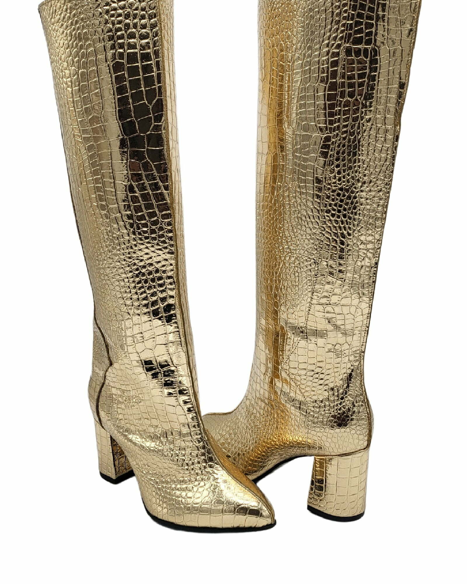 Cizme burlan sub genunchi PF348-1 Gold