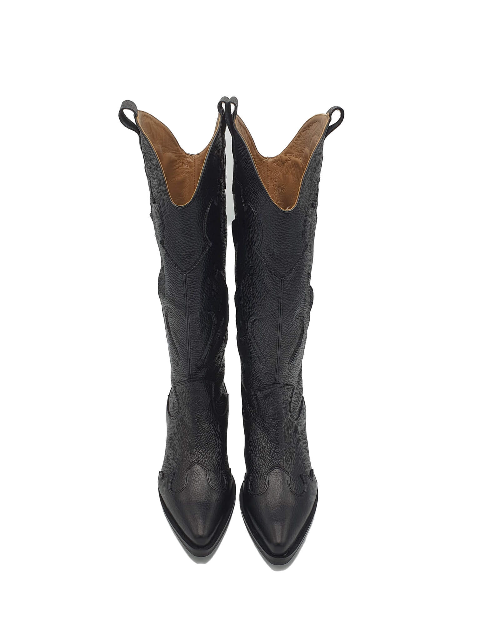 Cizme ciocate Black Western Flame