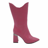 Cizme scurte cu toc Pf0575-3 fucsia