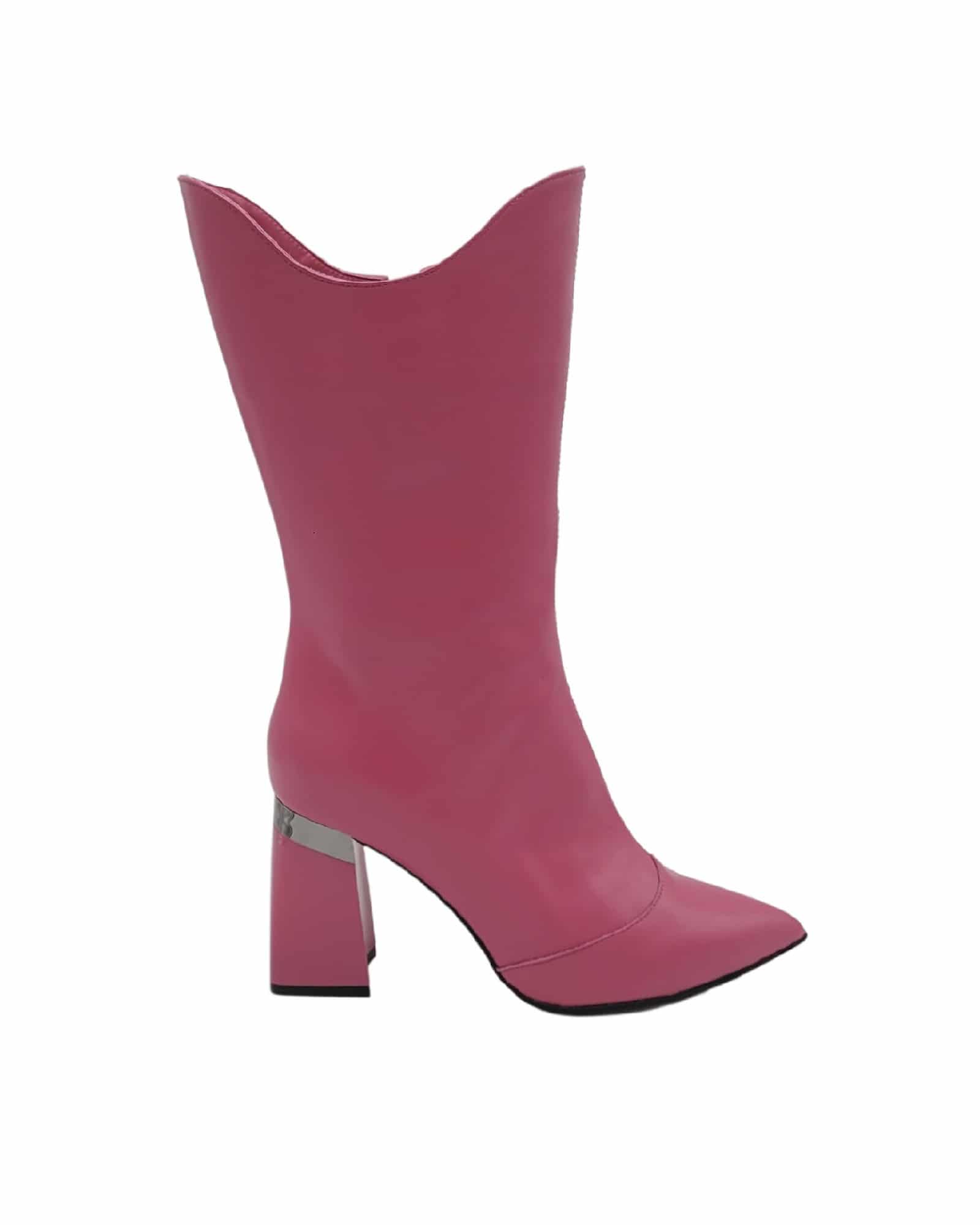 Cizme scurte cu toc Pf0575-3 fucsia