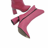 Cizme scurte cu toc Pf0575-3 fucsia