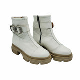 Ghete accesorizate cu talpa groasa PF260-13 alb