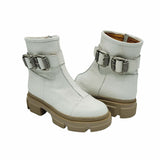 Ghete accesorizate cu talpa groasa PF260-13 alb