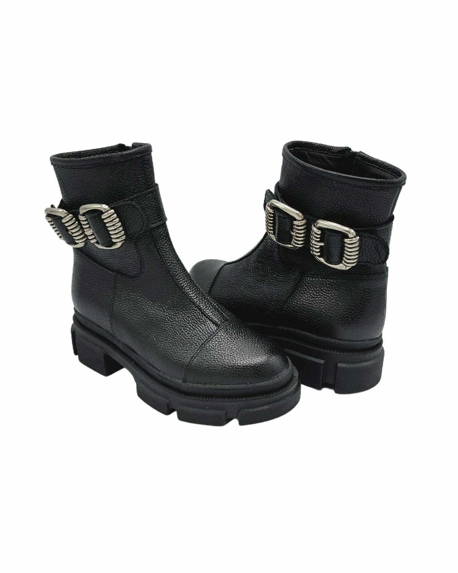 Ghete accesorizate cu talpa groasa PF260-13 negru