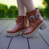 Ghete accesorizate Perla 3 coniac
