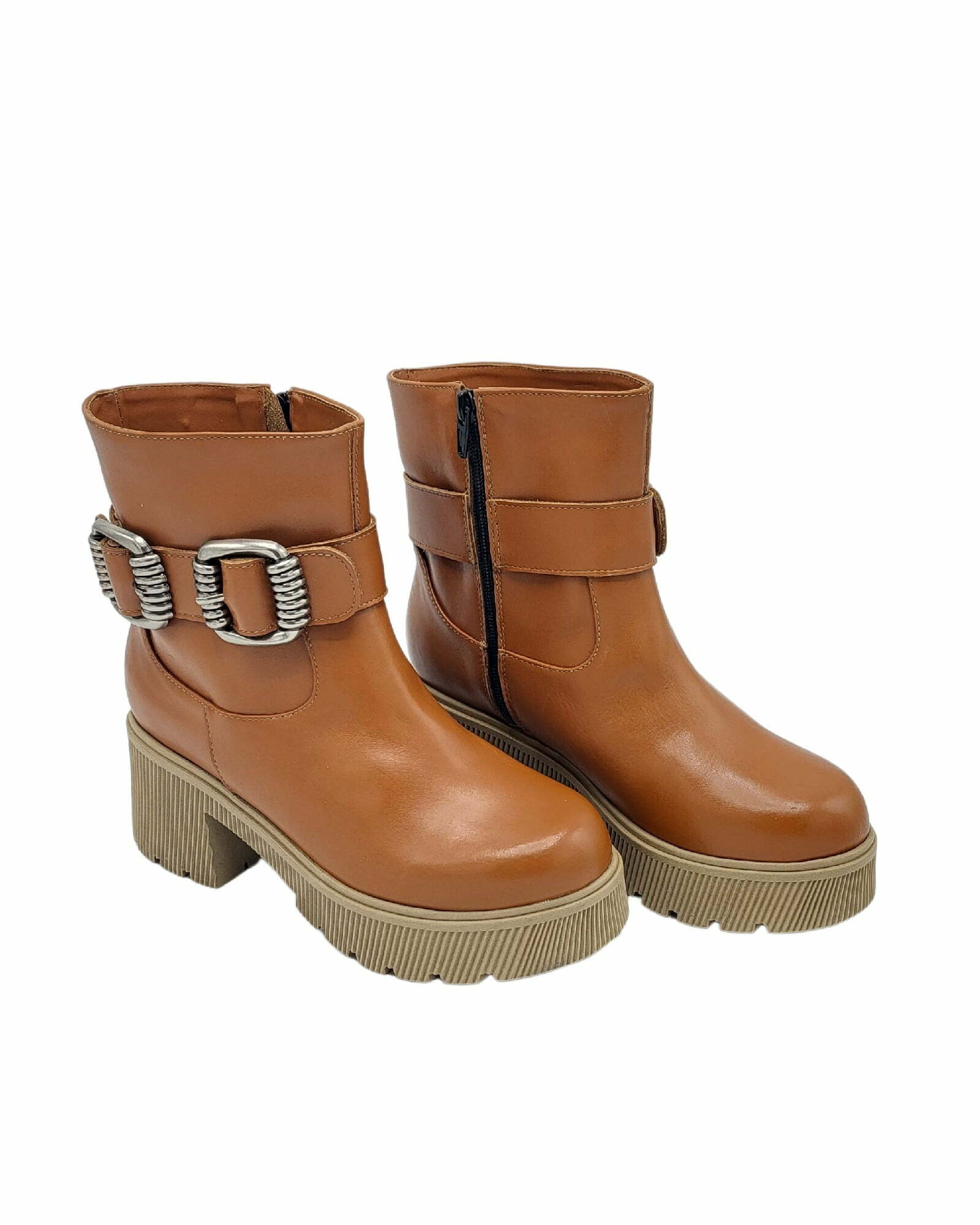 Ghete accesorizate Perla 3 coniac