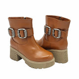 Ghete accesorizate Perla 3 coniac