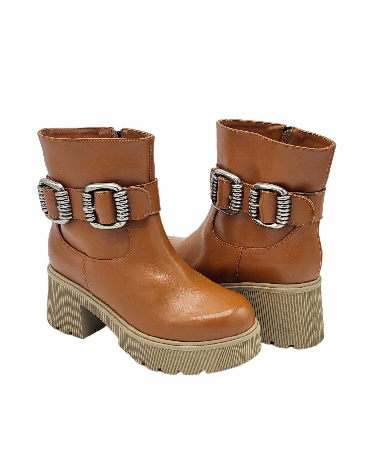 Ghete accesorizate Perla 3 coniac