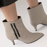 Ghete burlan cu toc jos Haana grey