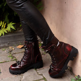 Ghete casual cu accesorii PF56300-18 grena spatolat