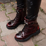 Ghete casual cu accesorii PF56300-18 grena spatolat