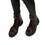 Ghete casual cu accesorii PF56300-18 grena spatolat