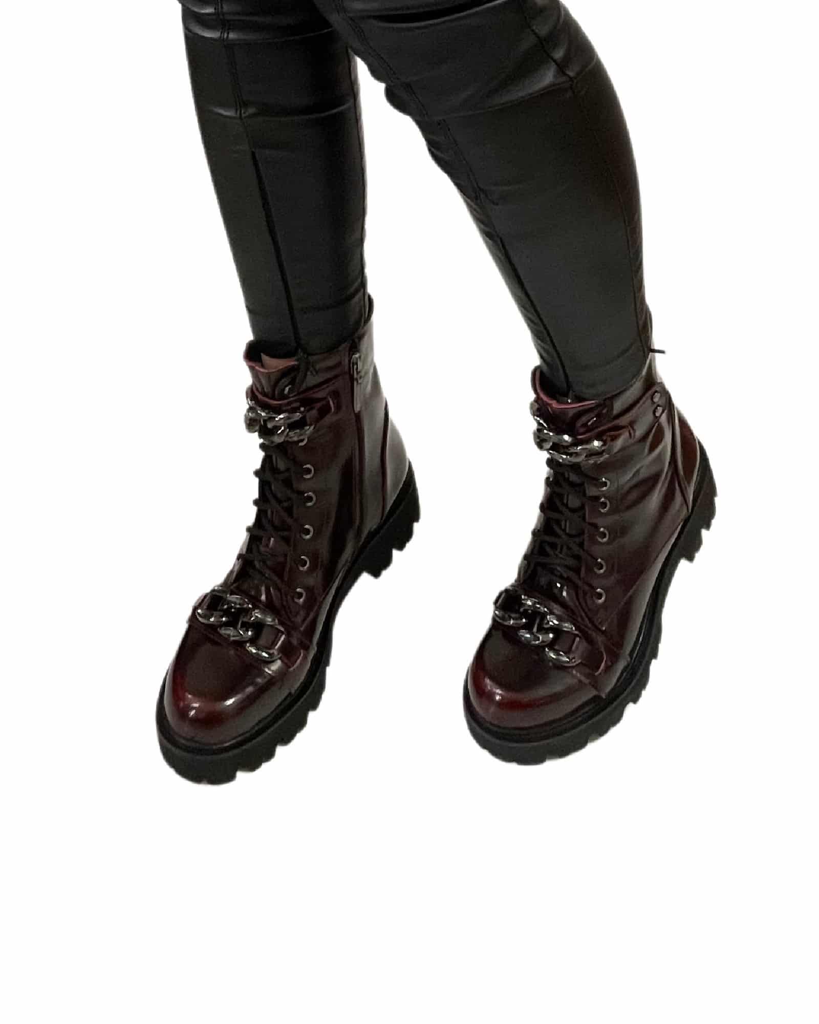 Ghete casual cu accesorii PF56300-18 grena spatolat