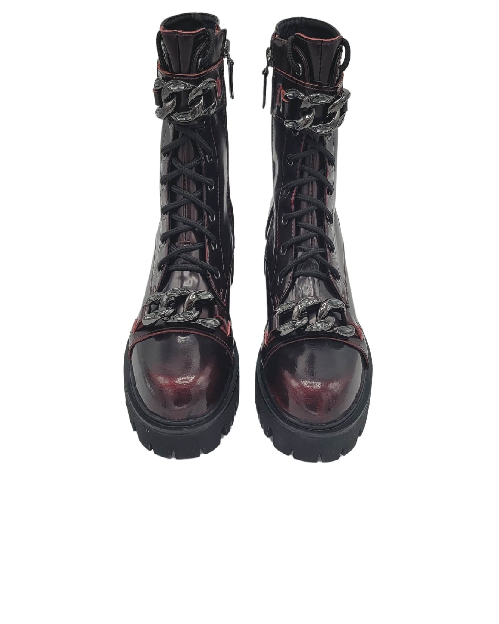 Ghete casual cu accesorii PF56300-18 grena spatolat