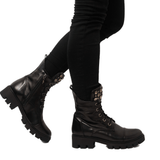 Ghete cu aplicatii metalice Loisa Black