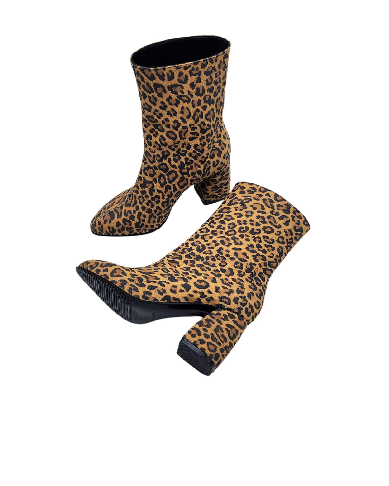 Ghete cu toc imbracat din piele imprimeu PF0166-28 maro
