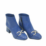 Ghete cu toc jos si accesoriu PF0581-6 blue