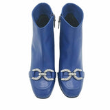 Ghete cu toc jos si accesoriu PF0581-6 blue