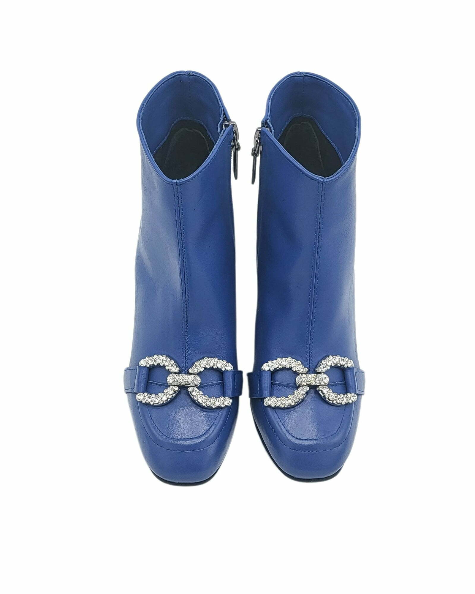 Ghete cu toc jos si accesoriu PF0581-6 blue