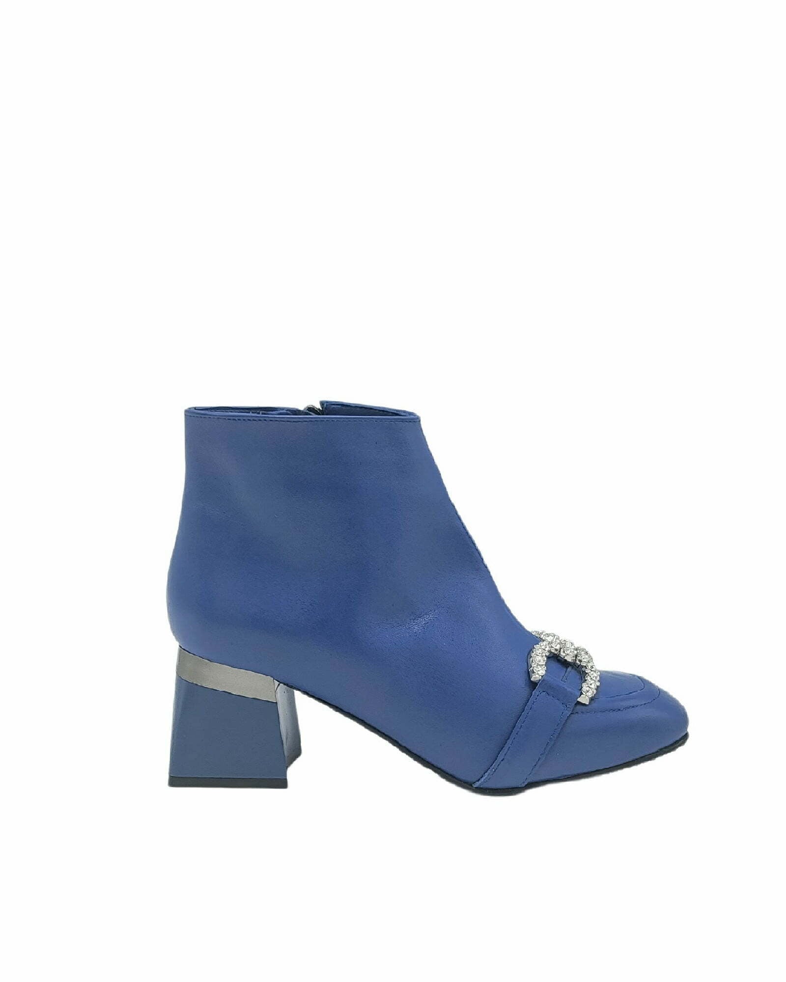 Ghete cu toc jos si accesoriu PF0581-6 blue