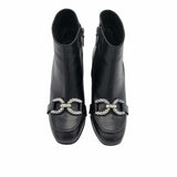 Ghete cu toc jos si accesoriu PF0581-6 negru