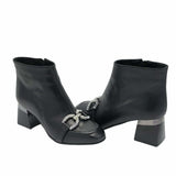 Ghete cu toc jos si accesoriu PF0581-6 negru