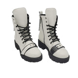 Ghete din piele bizonata Trendy White