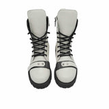 Ghete din piele bizonata Trendy White