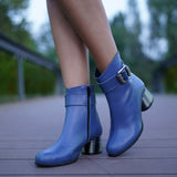 Ghete din piele blue PF002-5
