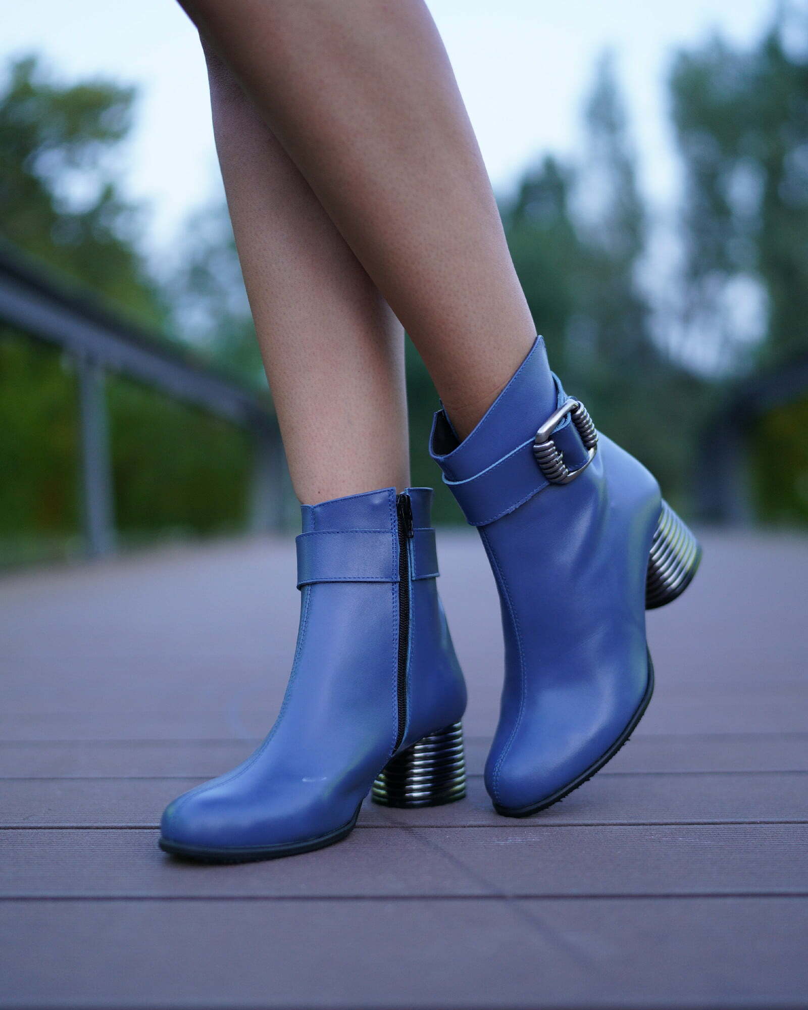 Ghete din piele blue PF002-5