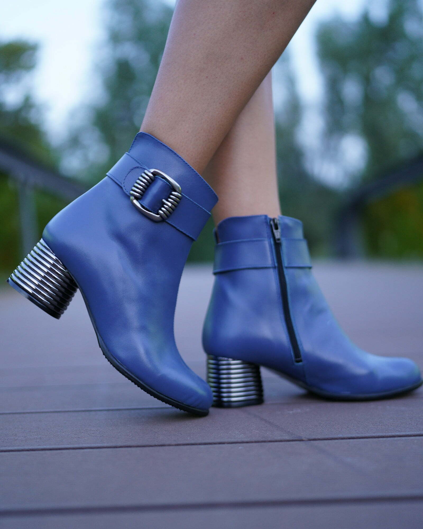 Ghete din piele blue PF002-5