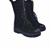 Ghete din piele intoarsa neagra Artemis
