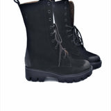 Ghete din piele intoarsa neagra Artemis