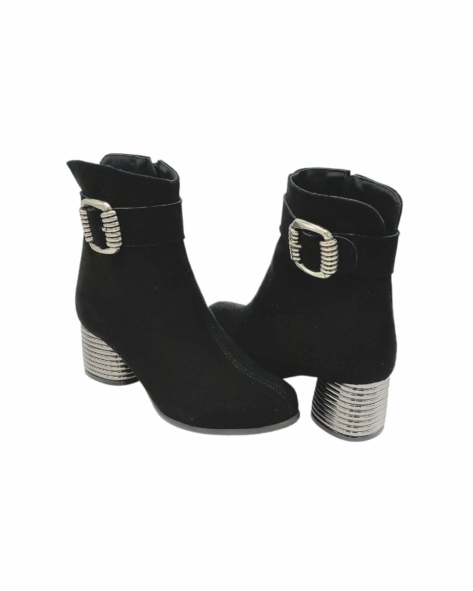 Ghete din piele intoarsa neagra PF002-5