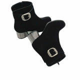 Ghete din piele intoarsa neagra PF002-5
