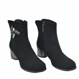 Ghete din piele intoarsa Pf002 negru