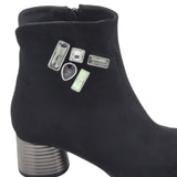 Ghete din piele intoarsa Pf002 negru