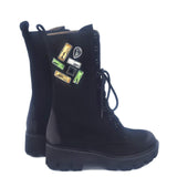 Ghete din piele intoarsa Stone Black