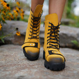 Ghete din piele intoarsa Trendy Yellow