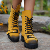 Ghete din piele intoarsa Trendy Yellow