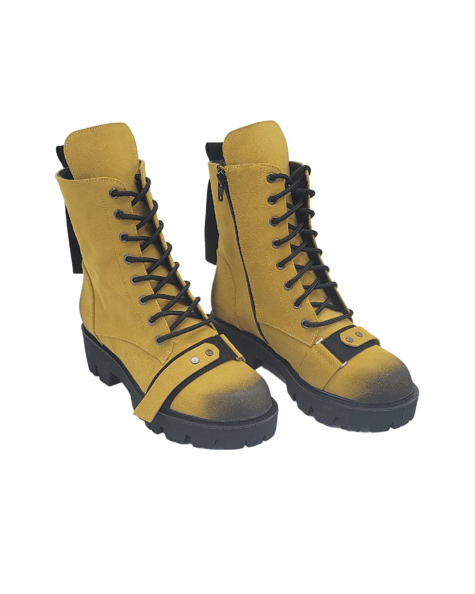 Ghete din piele intoarsa Trendy Yellow