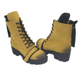 Ghete din piele intoarsa Trendy Yellow