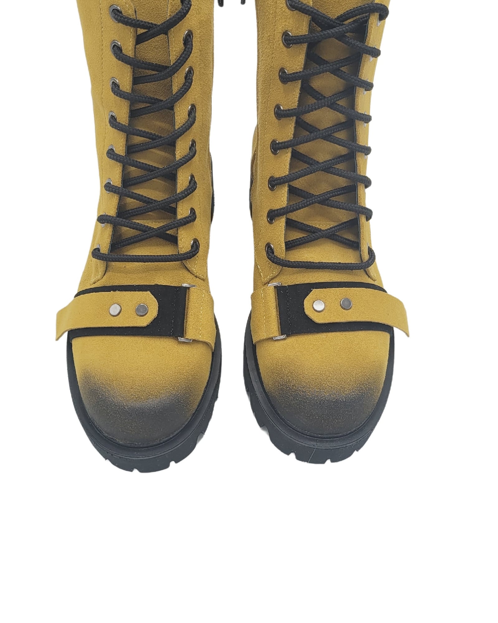 Ghete din piele intoarsa Trendy Yellow