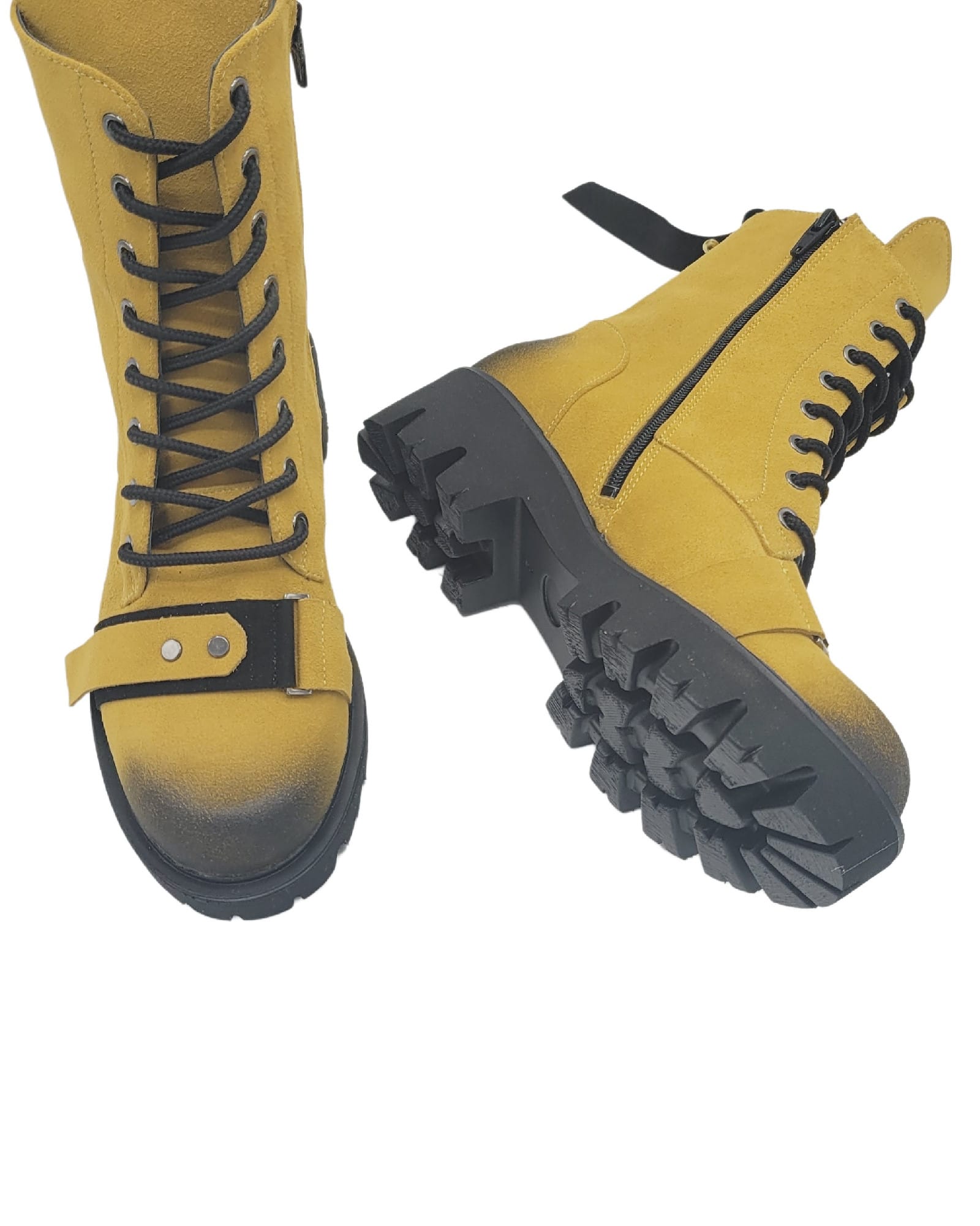 Ghete din piele intoarsa Trendy Yellow