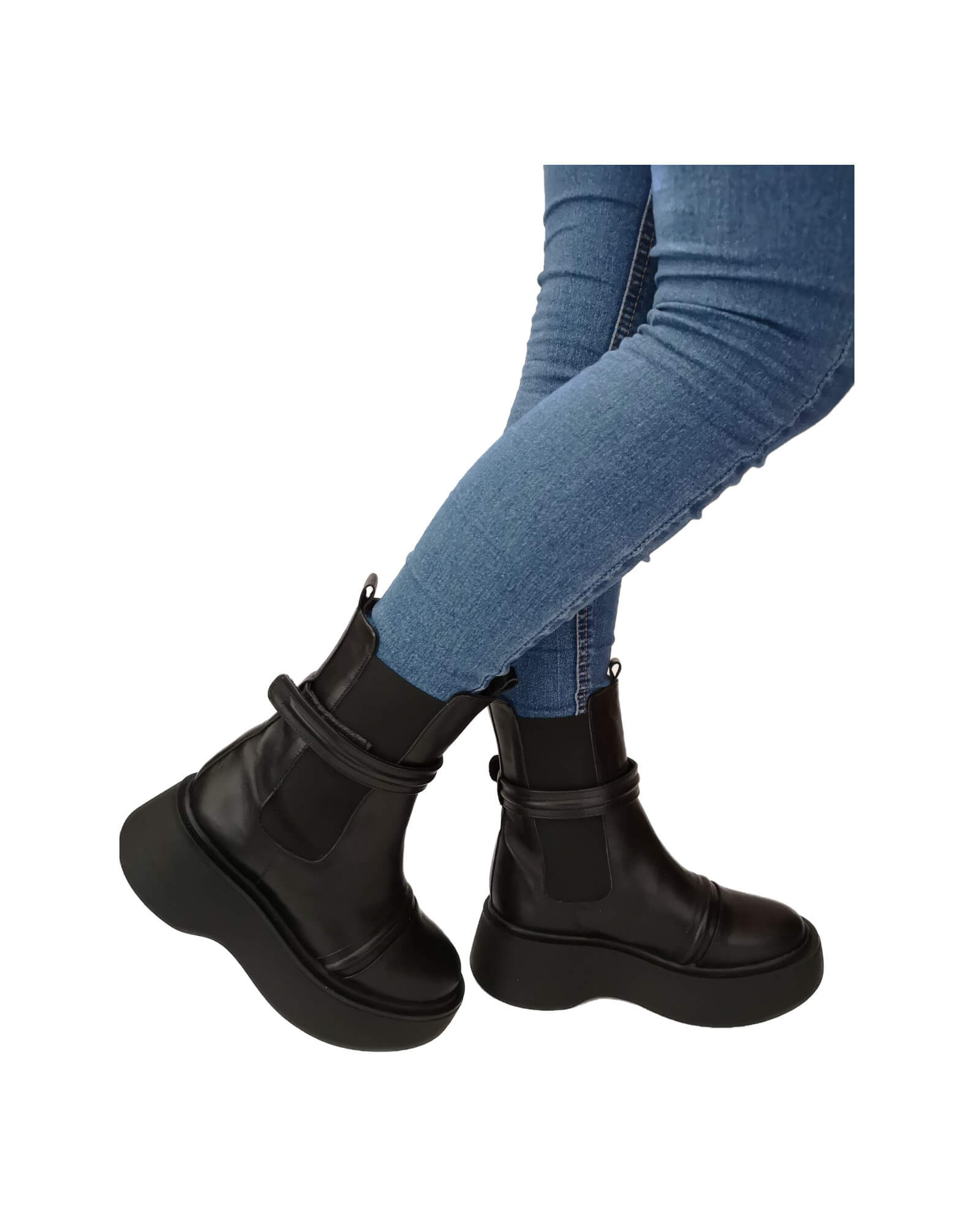 Ghete din piele naturala Namibia Black