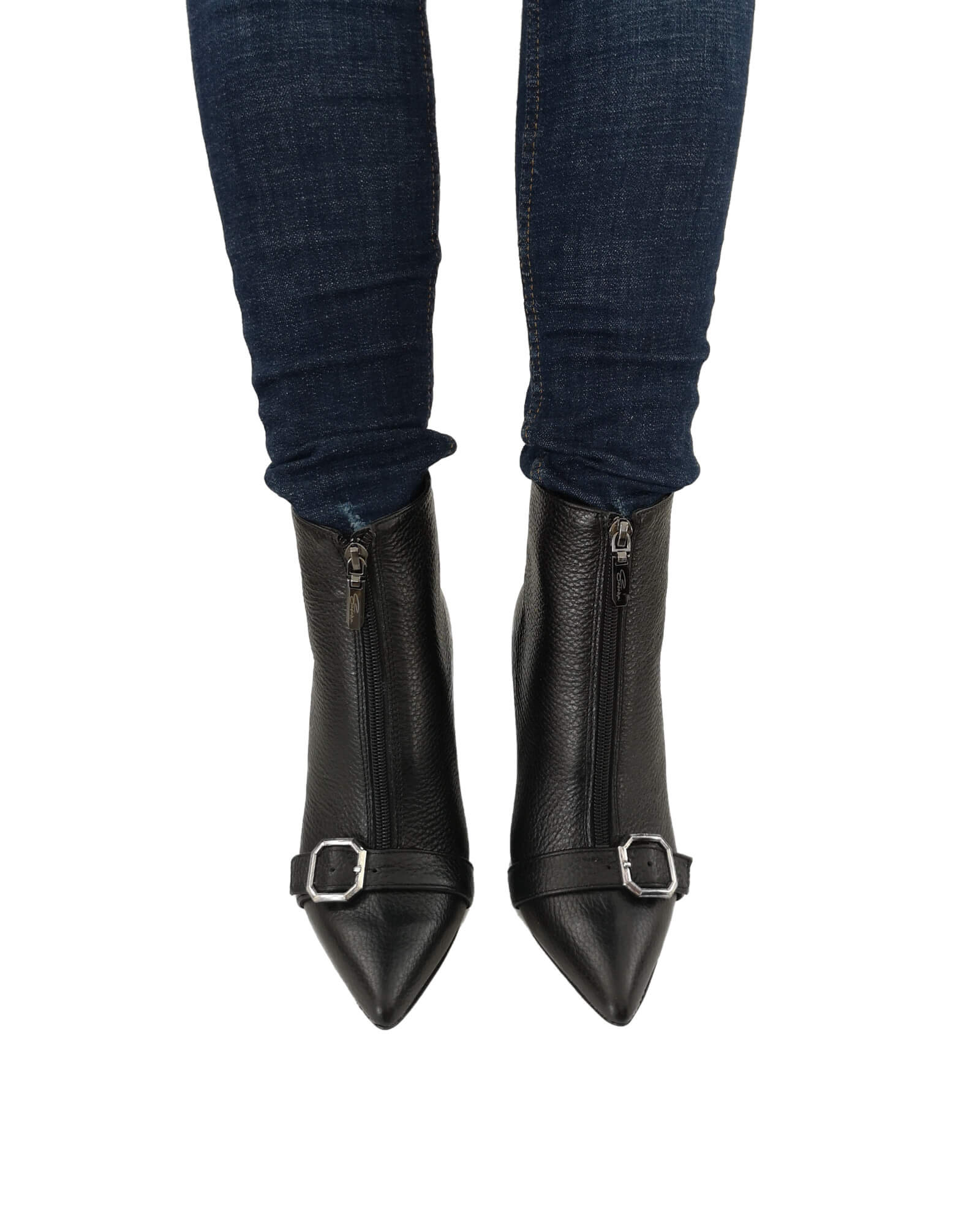 Ghete elegante Alberta Black cu catarama