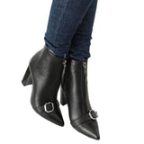 Ghete elegante Alberta Black cu catarama