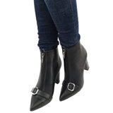 Ghete elegante Alberta Black cu catarama